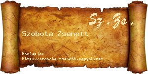 Szobota Zsanett névjegykártya